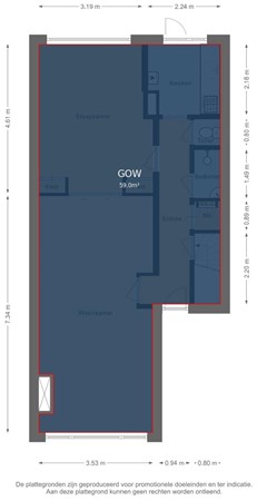 Floorplan - Dordtselaan 113BBG, 3081 BK Rotterdam